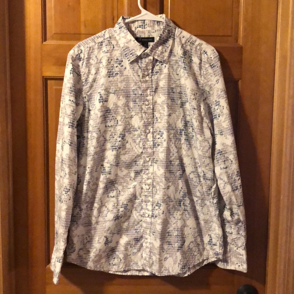 INC long sleeve pearl snap shirt